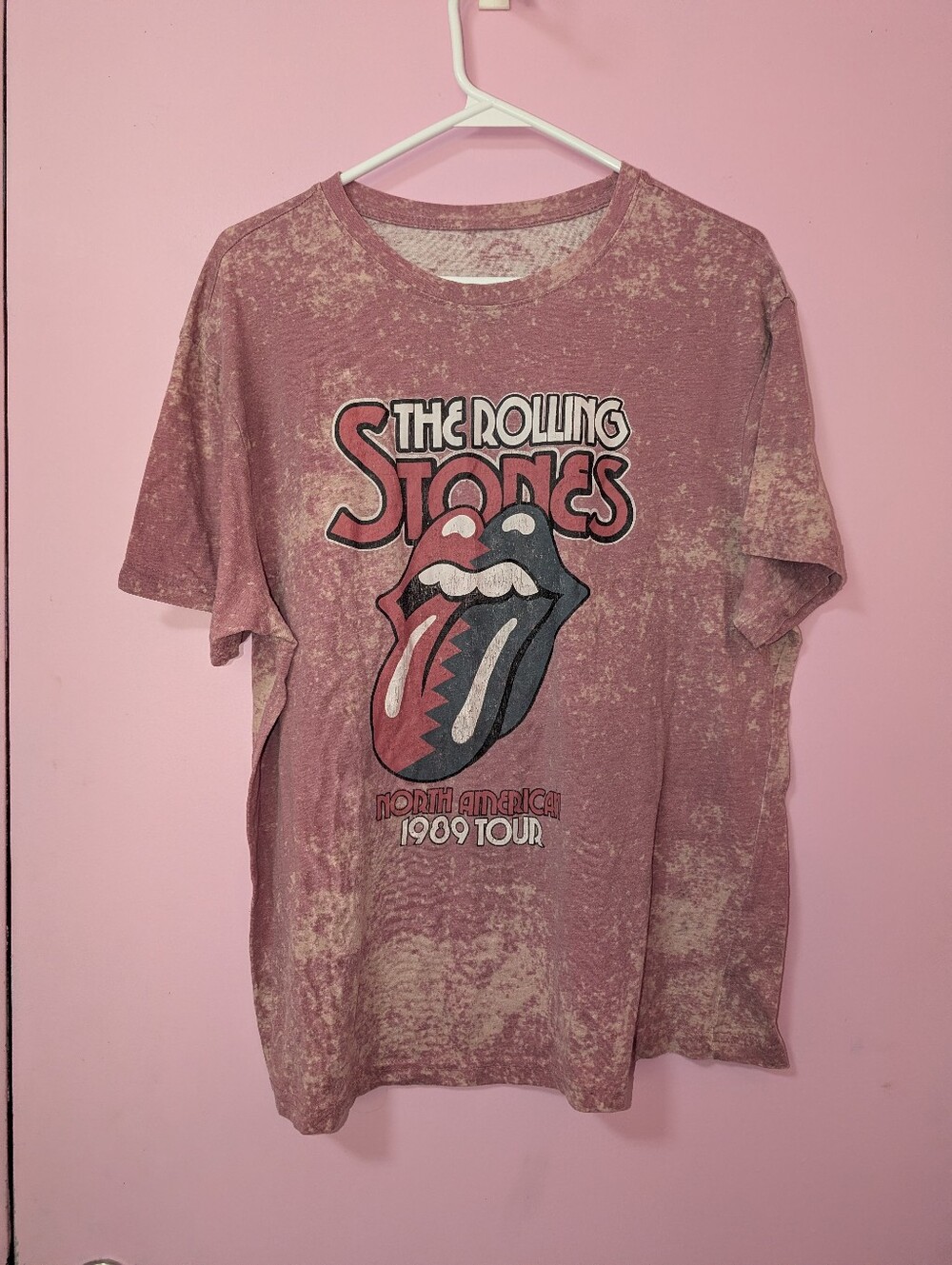 The Rolling Stones Pink Acid Wash T-Shirt
